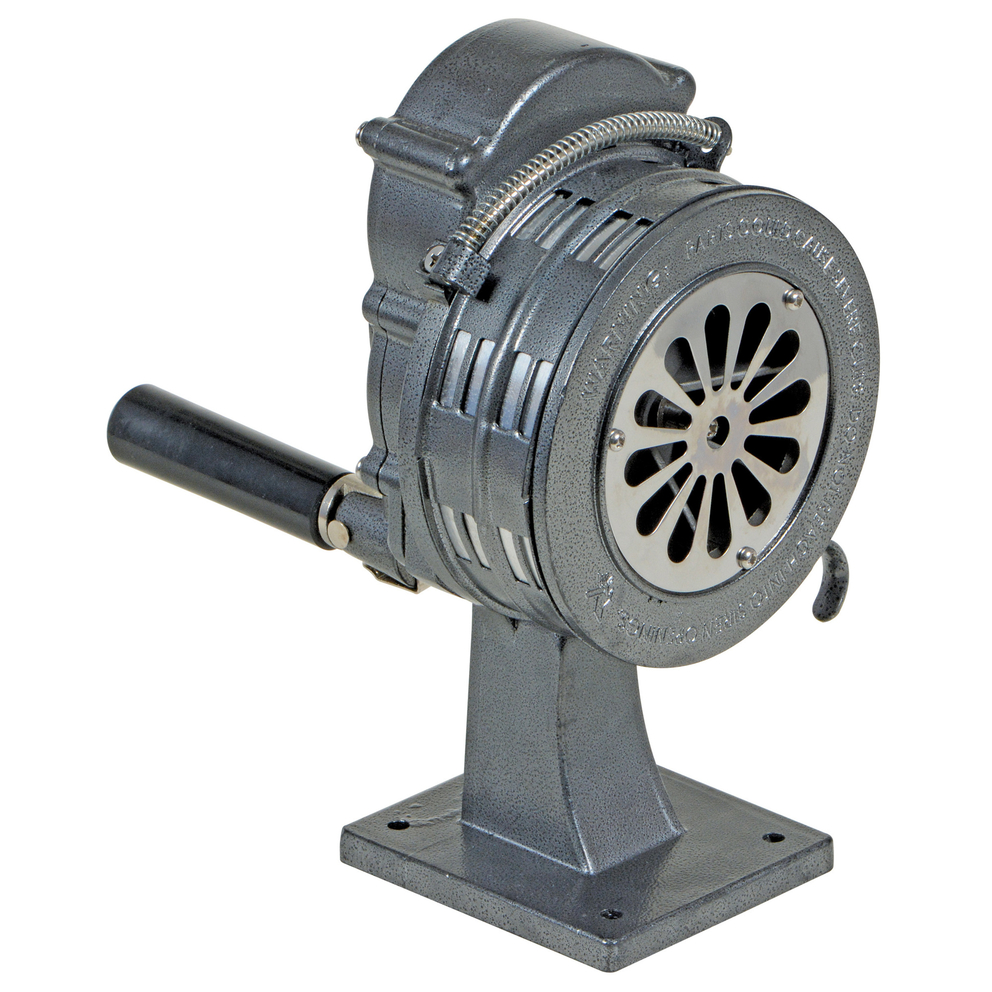 Vestil, Steel hand crank siren plate mount green, Max. Decibel 110 Model# SIREN-100-TP